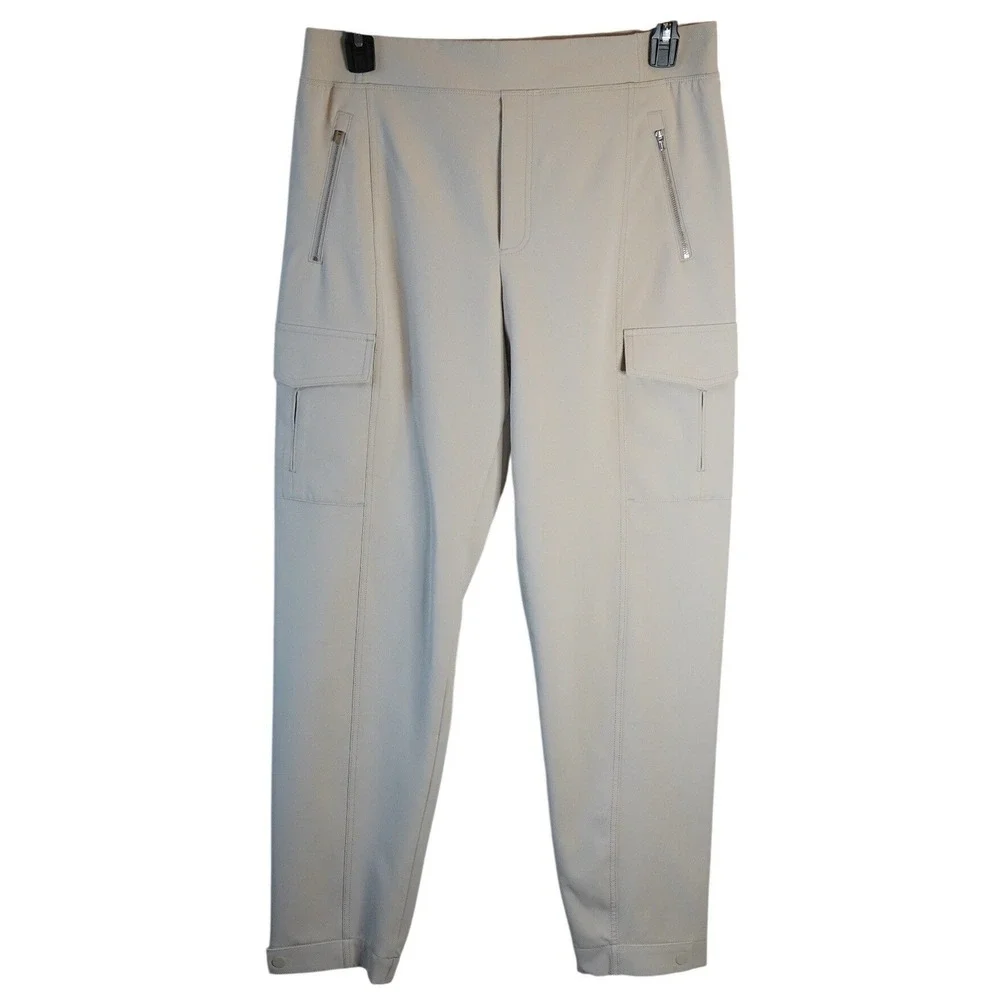 Athleta, Tall Endless High Rise Cargo Pants Zip Pockets Light Khaki Abalone 14T‎ - Picture 2 of 7